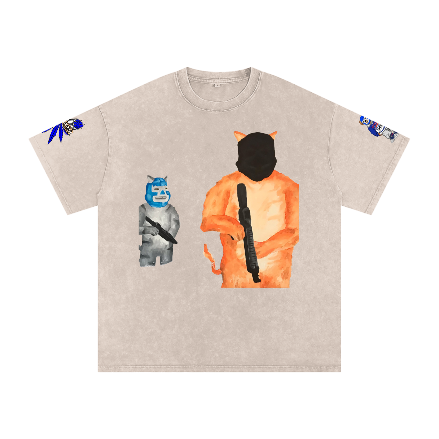 Snow Washed Oversized Cotton T-Shirt