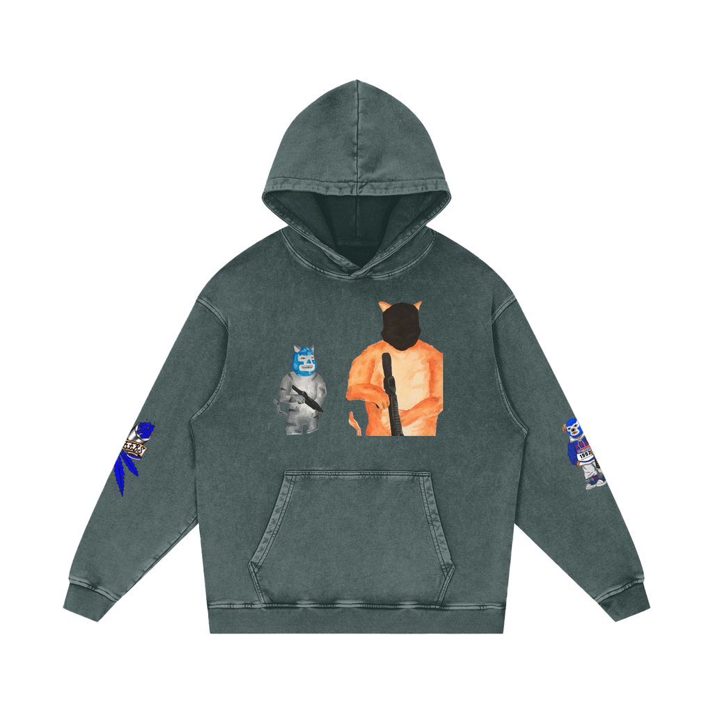 Snow Washed Loose Cotton Hoodie