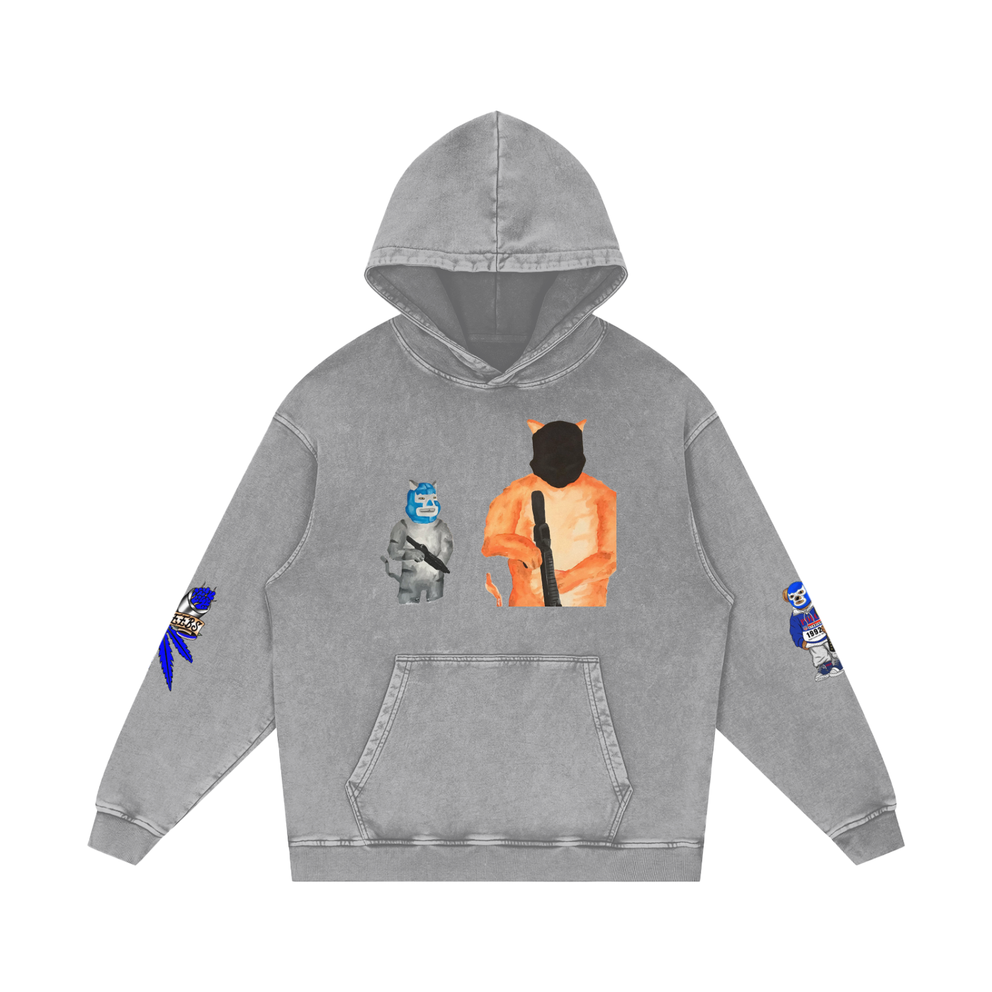 Snow Washed Loose Cotton Hoodie