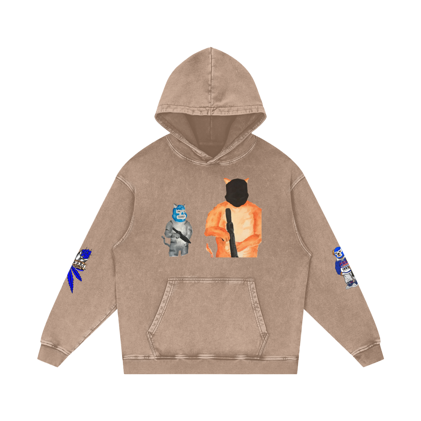 Snow Washed Loose Cotton Hoodie