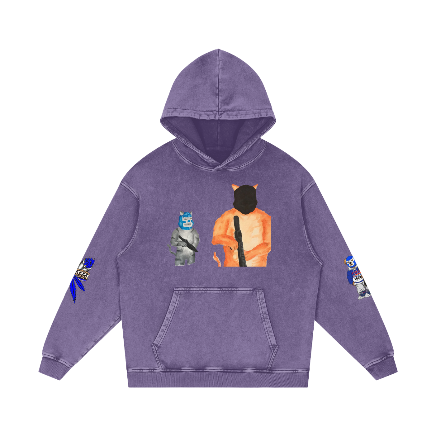 Snow Washed Loose Cotton Hoodie