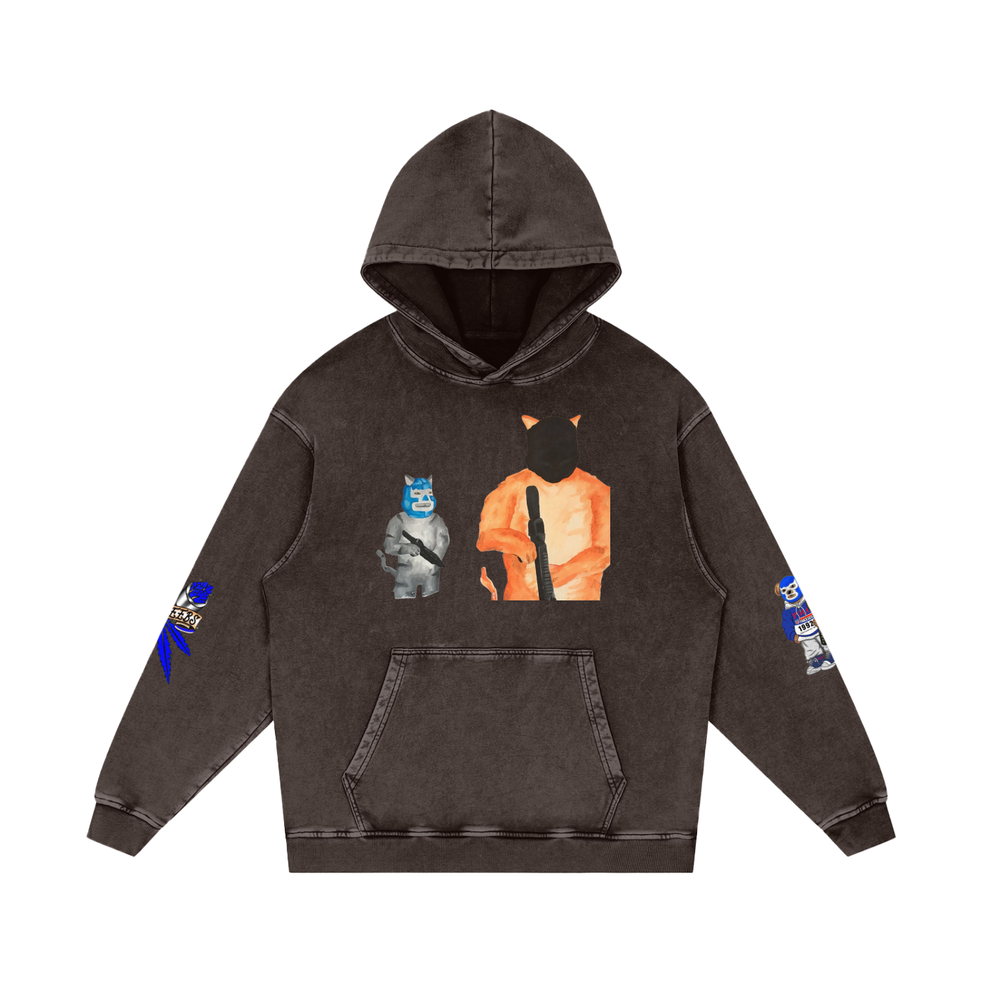 Snow Washed Loose Cotton Hoodie
