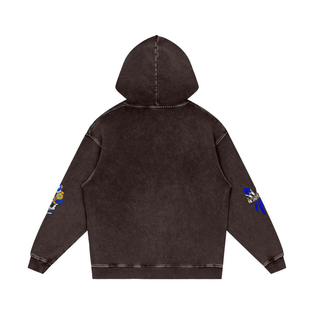 Snow Washed Loose Cotton Hoodie