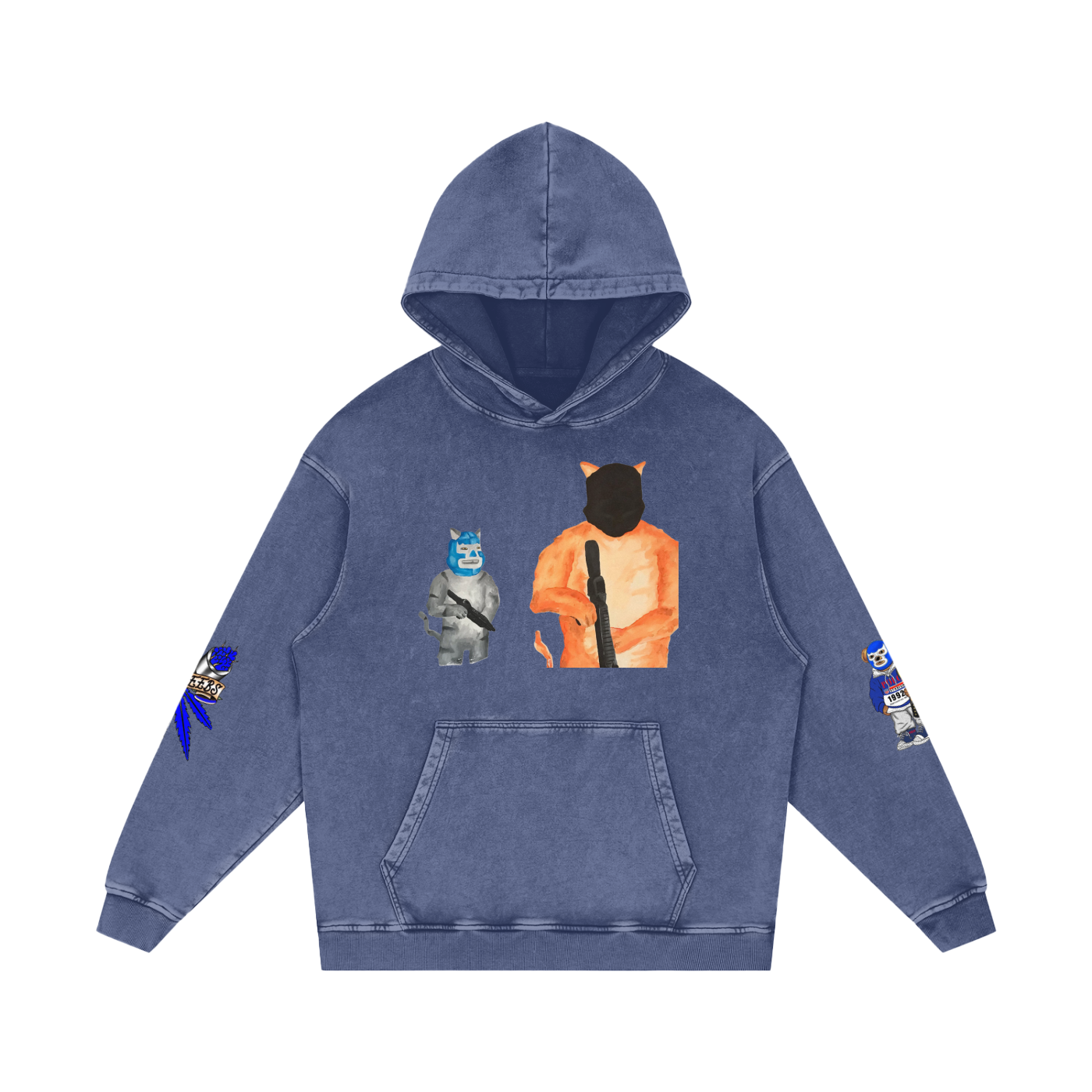 Snow Washed Loose Cotton Hoodie