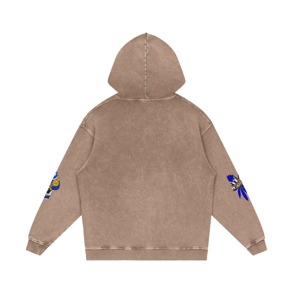 Snow Washed Loose Cotton Hoodie