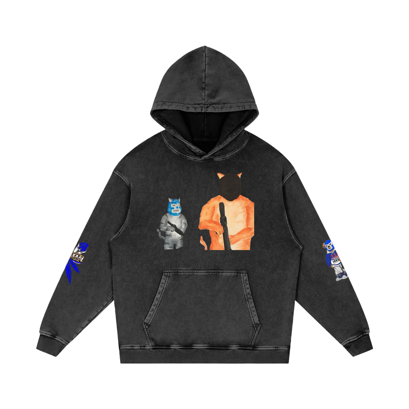 Snow Washed Loose Cotton Hoodie
