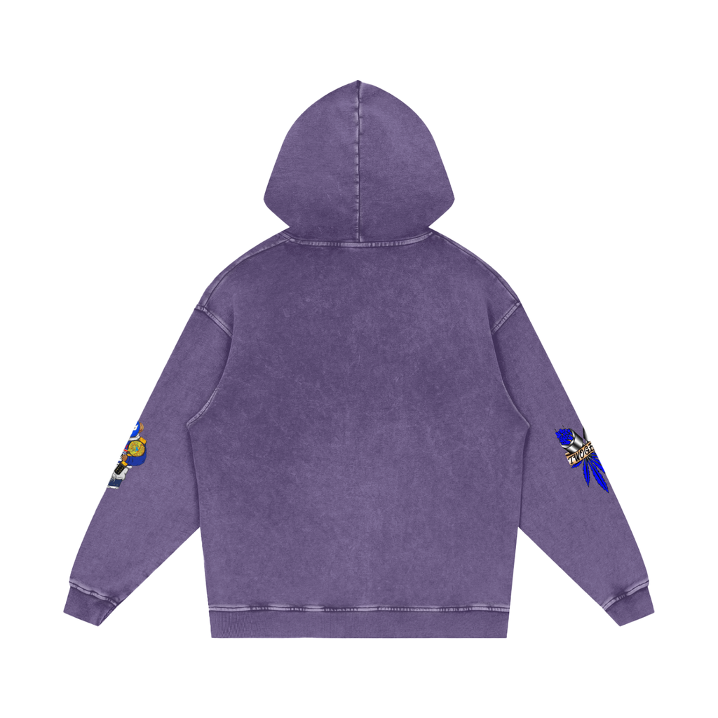 Snow Washed Loose Cotton Hoodie
