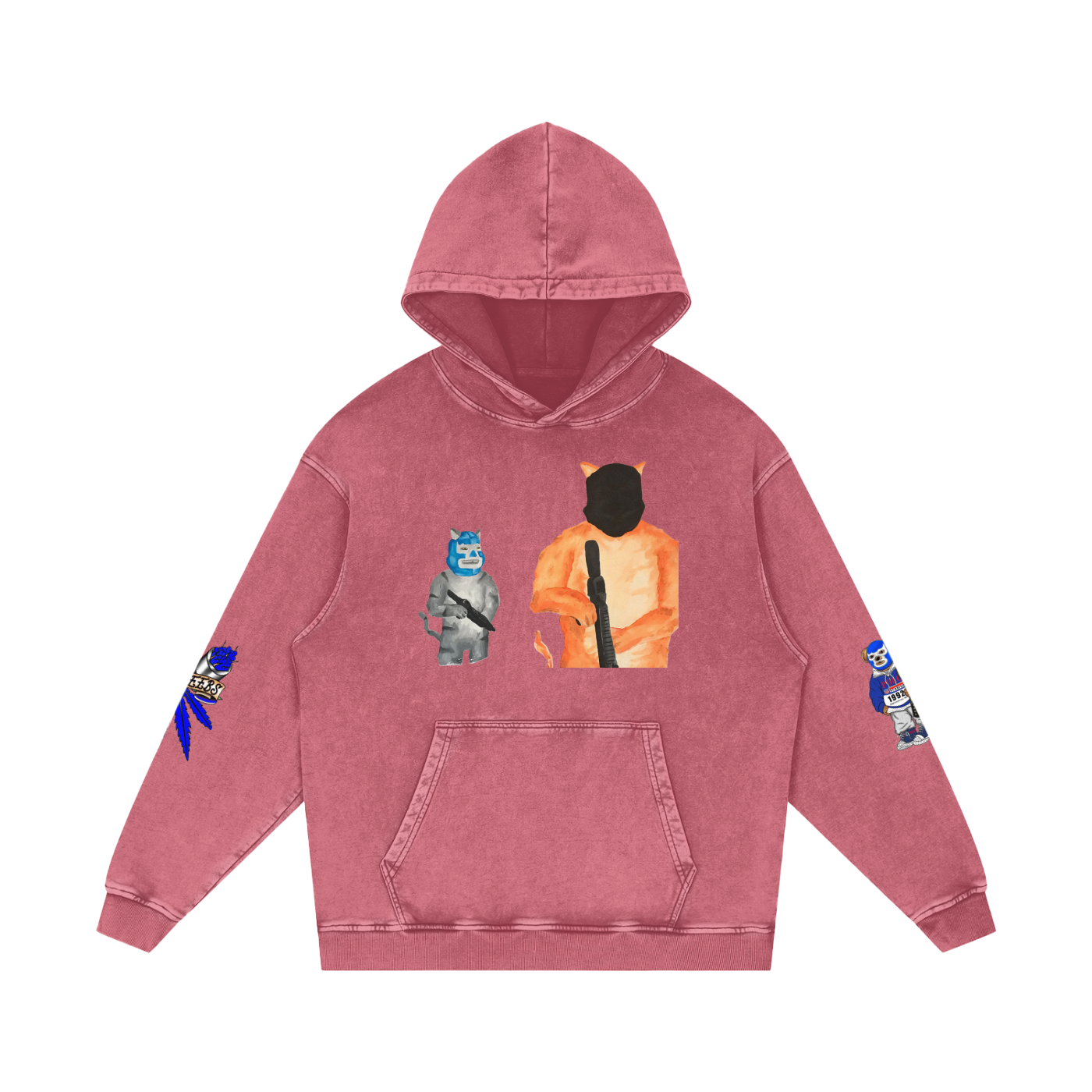 Snow Washed Loose Cotton Hoodie
